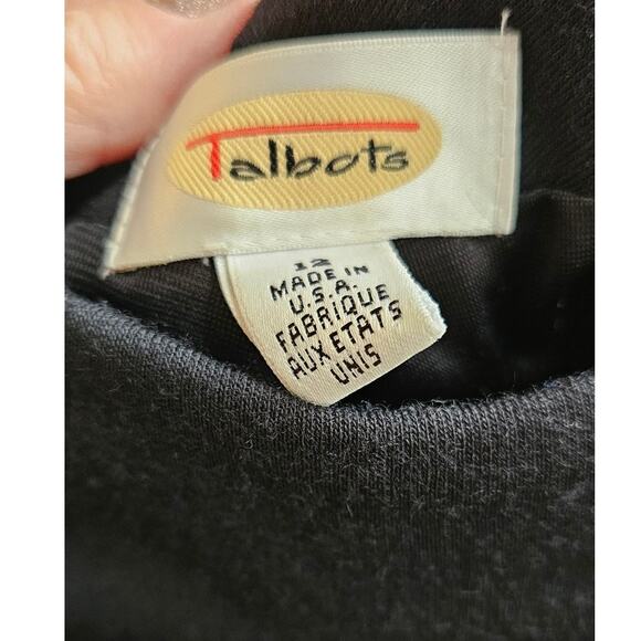 VTG Talbots Women's 100% Wool Mock Neck Office Sleeve Sheath Dress Size 12 Black - Picture 3 of 4